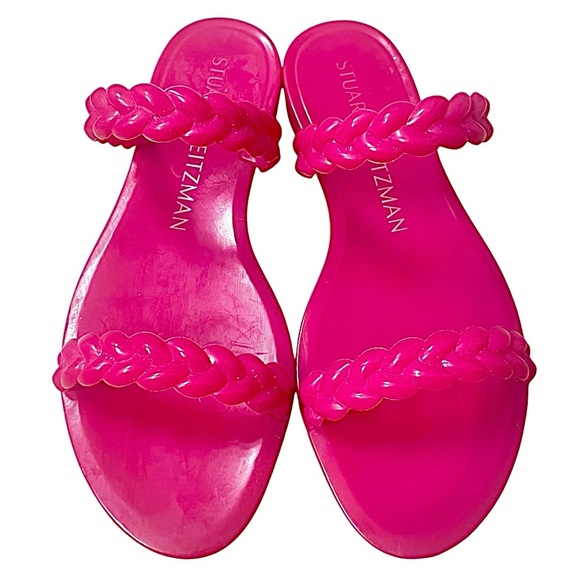 Stuart Weitzman Magenta Braida Sawyer Jelly Slide Sandals 5 - Picture 1 of 7